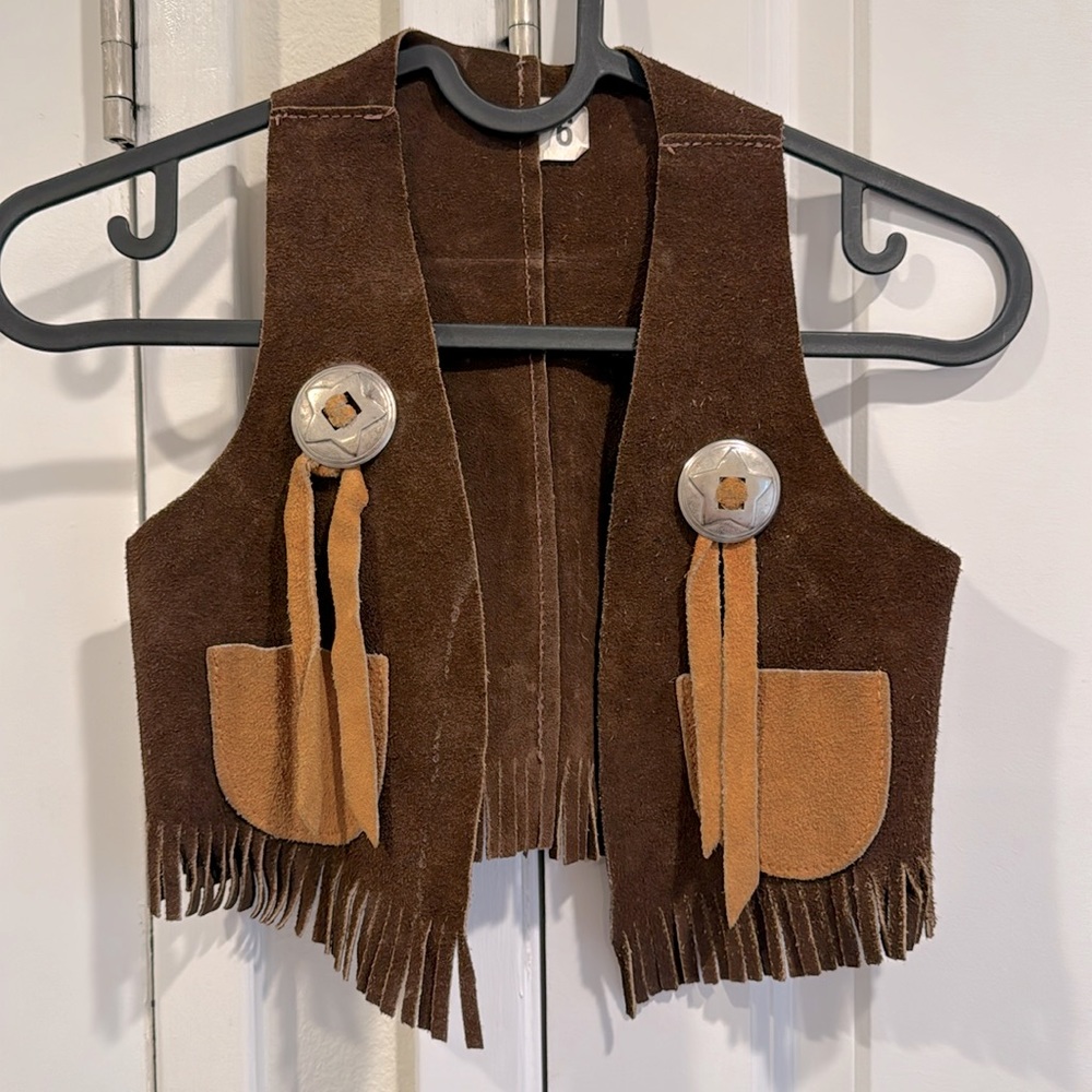 Vintage Genuine Suede 4T Western fringe Vest